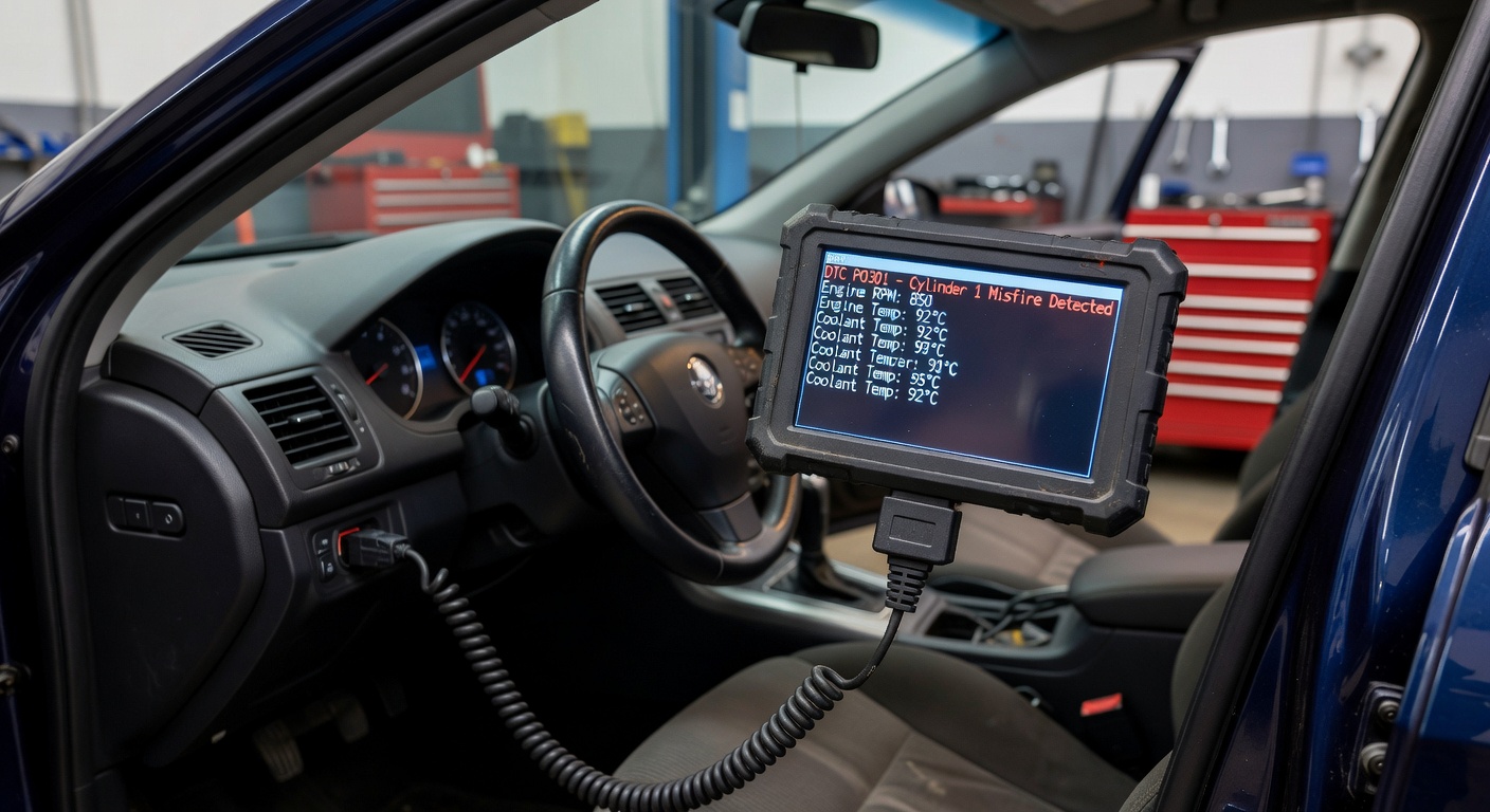 自動車診断スキャナー使用シーン