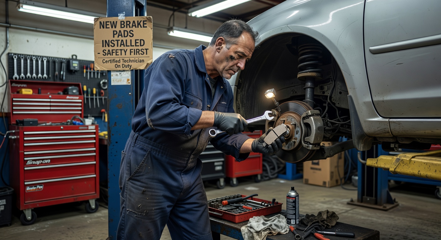 ブレーキパッド交換作業